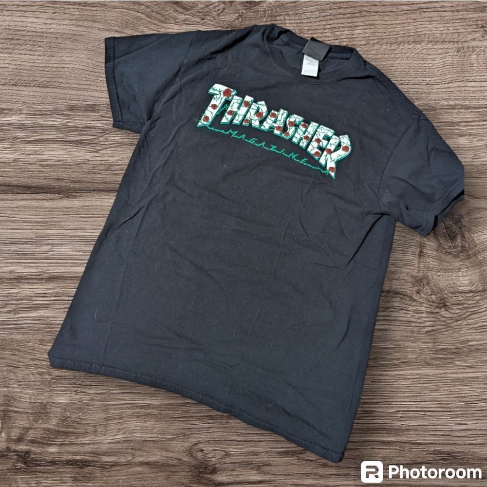 Thrasher Magazine Black Logo Tee Shirt